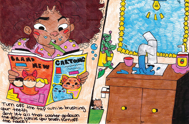 2019 Drop Saver Grand Winner: 8th Grader Eniya from Westside K-8 School.