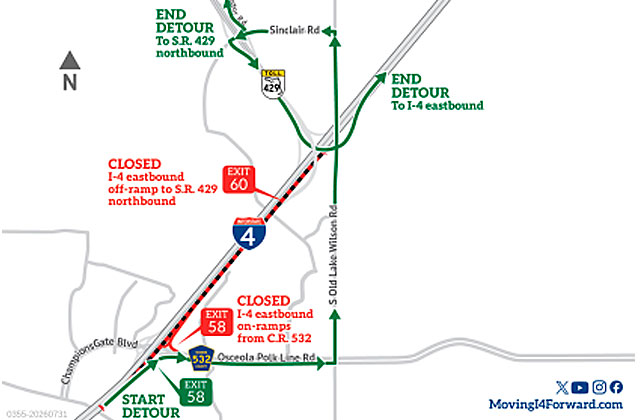 Another round of I-4 closures for Moving I-4 Forward construction