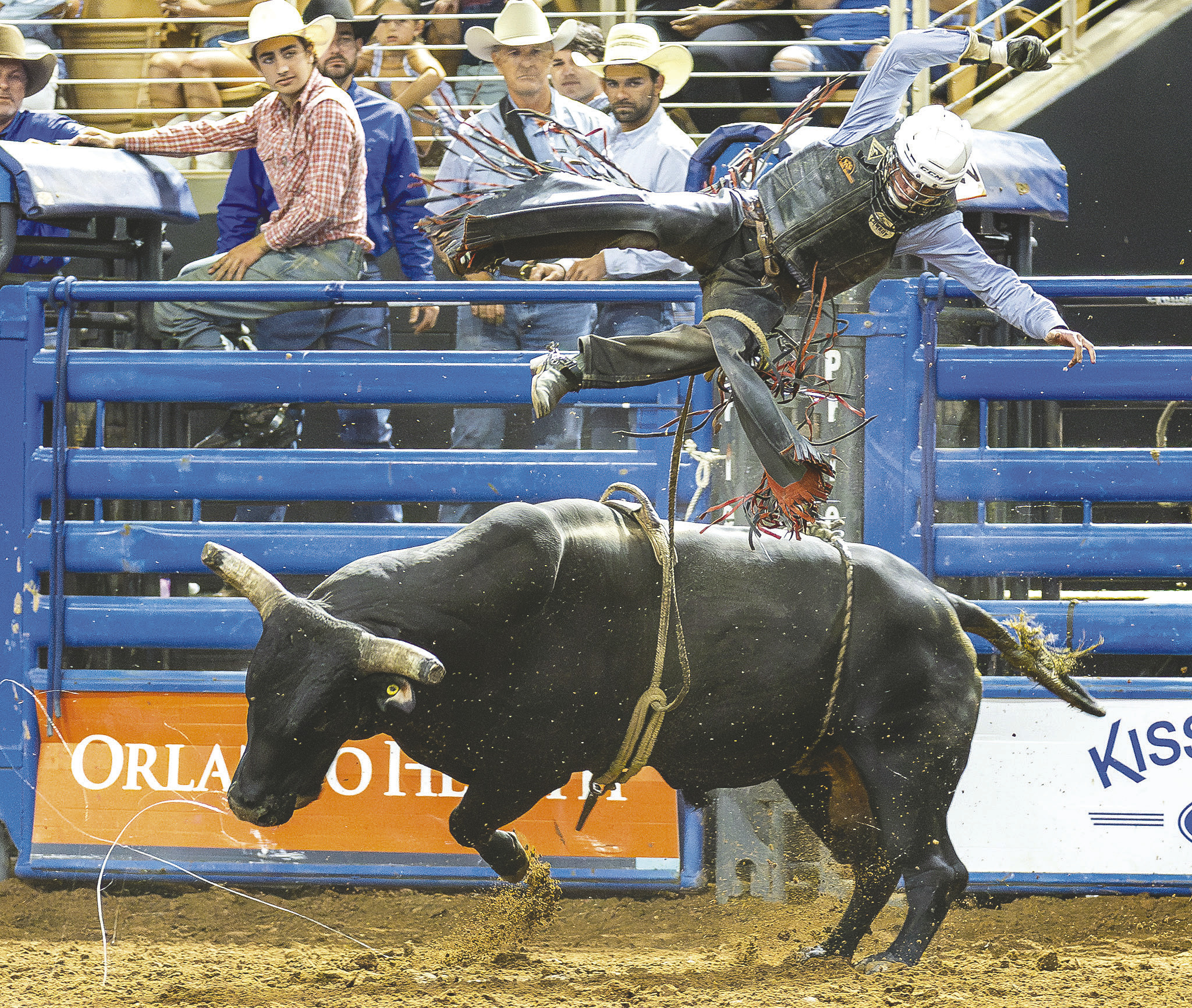 Score one for the bull and the Silver Spurs Stock. The PRCA cowboys rode to a sellout crowd Saturday at the Silver Spurs Rodeo Photo/TaylorMcFee).