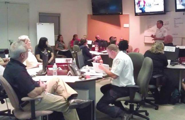 The Osceola County Office of Emergency Management conducts a tabletop exercise for hurricane preparation. SUBMITTED PHOTO