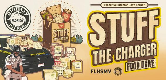 The Florida Department of Highway Safety and Motor Vehicles (FLHSMV), together with the Florida Highway Patrol is once again rallying Floridians to support neighbors in need through the annual “Stuff the Charger” food drive. (Graphic/FHP)