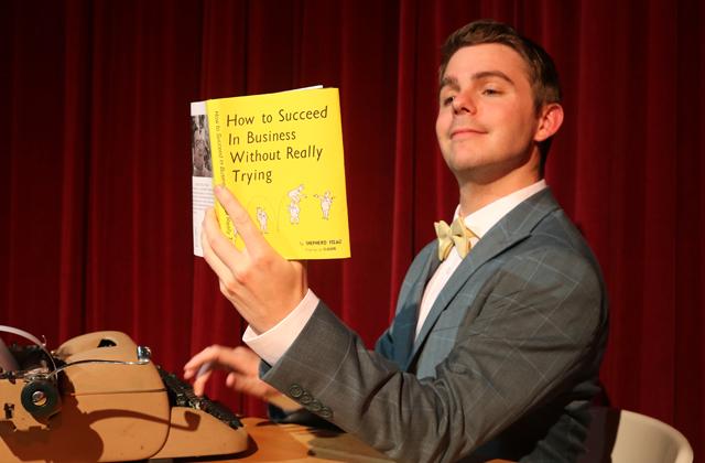 Show times for How to Succeed in Business Without Really Trying are at 7:30 p.m. on Fridays and Saturdays, 2 p.m. on Sundays, and an additional 2 p.m. matinee performance on Saturday, March 14.