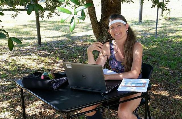 Ruth Cusano, a teacher at Partin Settlement Elementary in Kissimmee, interacts with her students online as the school district closed schools until May 1 due to COVID-19.
