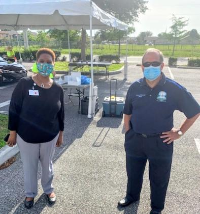 Here is Florida Department of Health Admnistrator Vianca McCluskey and St. Cloud Mayor Nathan Blackwell. PHOTO/FLORIDA DEPARTMENT OF HEALTH OSCEOLA COUNTY
