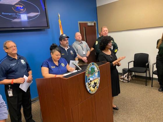 Osceola County Commission Chairwoman speaks during a recent press conference concerning COVID19 in Osceola County.