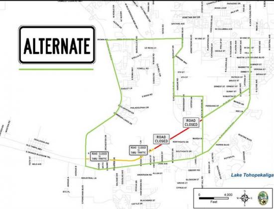 Alternate routes for Old Tampa Hoghway project