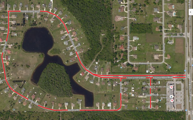 Map of county road resurfacing projects.