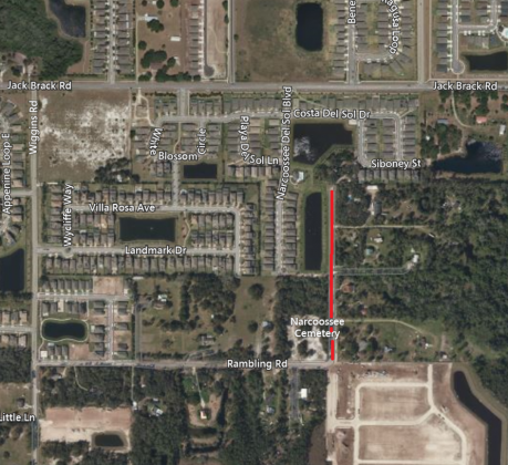 Map of county road resurfacing project.