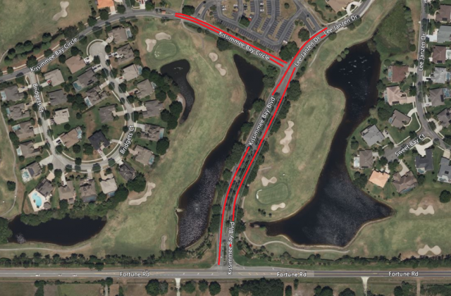 Map of county road resurfacing project.