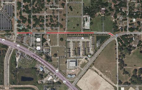 Map of Old Boggy Creek Road resurfacing project