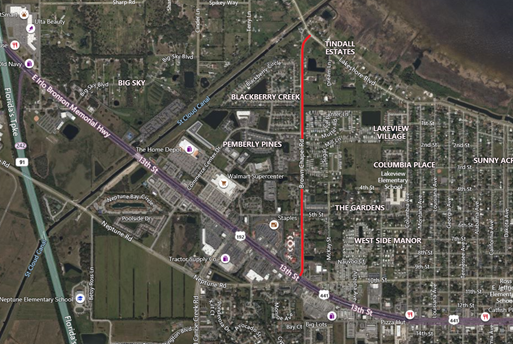 Map of Brown Chapel Road project