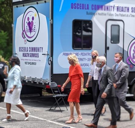 First Lady Jill Biden and Dr. Anthony Fauci tour Kissimmee Thursday.