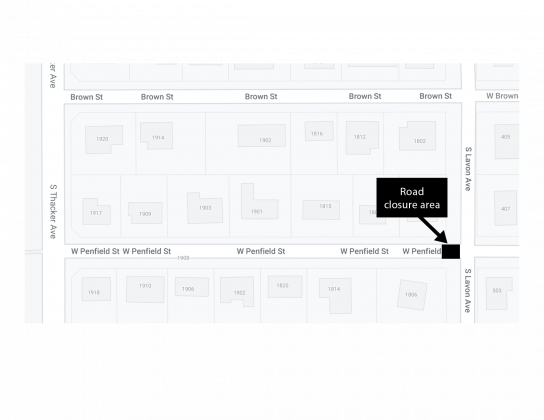 Penfield Street closure. MAP/TWA