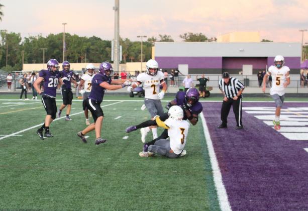 Running back Oniel Senatus rumbles in for Celebration's first score Friday against St. Cloud. PHOTO/KEN JACKSON