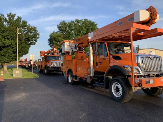 KUA line crews rolled out of Kissimmee Sunday morning to help with power restoration in a familiar place -- Layfayette, La. PHOTO/KUA