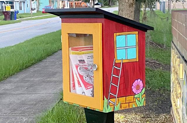 St. Cloud’s first fire/rescue themed Little Free Library has gone up at 10th Street and Minnesota Avenue. Three more are already in the works; it’s creator is asking for a little community help. SUBMITTED PHOTO