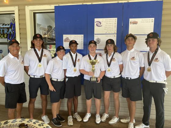 The St. Cloud boys golf team claimed its third OBC title with a sizzling 299 total. PHOTO/ST. CLOUD ATHLETICS