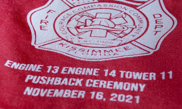A commemorative towel uised during the Wet Down ceremony. PHOTO/CITY OF KISSIMMEE
