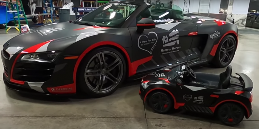 The newly-wrapped Hero Car and Mini