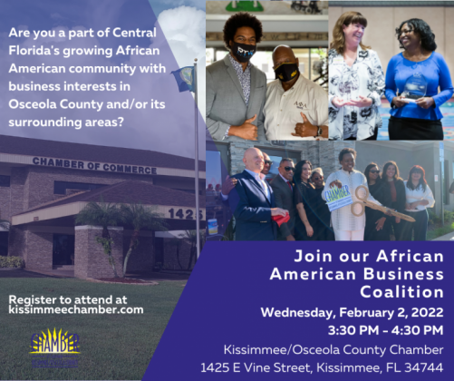 The African American Business Coalition grew out of requests from individual members to bring together Osceola’s Black business community to look at their collective business needs and assess opportunities to address them, while sharing support, resources, and understanding.