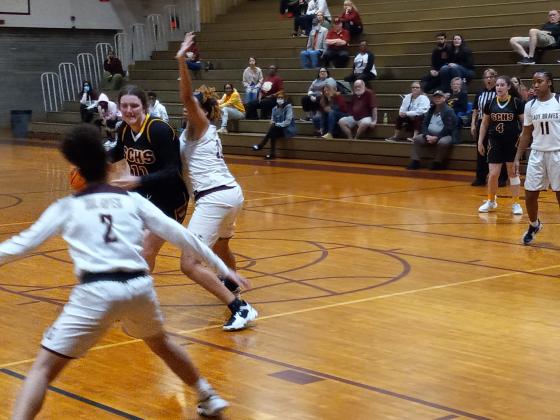 Haley Collins was one of a handful of St. Cloud Bulldogs to hit big second-half shots in Tuesday's regional semifinal win. PHOTO/J. DANIEL PEARSON