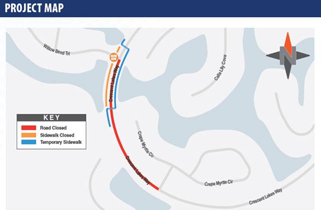A portion of Crescent Lakes Way will be closes as Toho Water Authority begins a sewer rehabilitation project. GRAPHIC/TOHO WATER