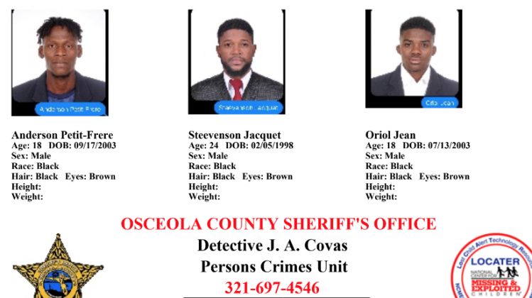 Anderson Petit-Frere, 18, Steevenson Jacquet, 24, and Oriol Jean, 18, of the Haitian Special Olympics delegation have been missing since Monday.