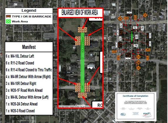 North Brack Street will be temporary closed to through traffic this week in order for Toho Water to conduct a sewer rehabilitation project. 