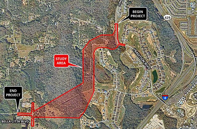 Osceola County is looking into extending Sinclair Road from Tradition Boulevard to Bella Citta Boulevard, a distance of about 1.5 miles.