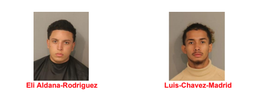 Eli Aldana-Rodriguez and Luis Chavez-Madrid, were arrested over the weekend and charged with felony third-degree grand theft and robbery by sudden snatching.