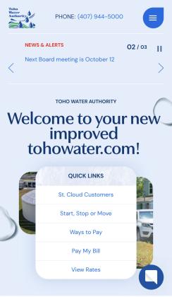 Toho Water Authority's new-look website, TohoWater.com, debuted Monday. PHOTO/TOHO WATER AUTHORITY