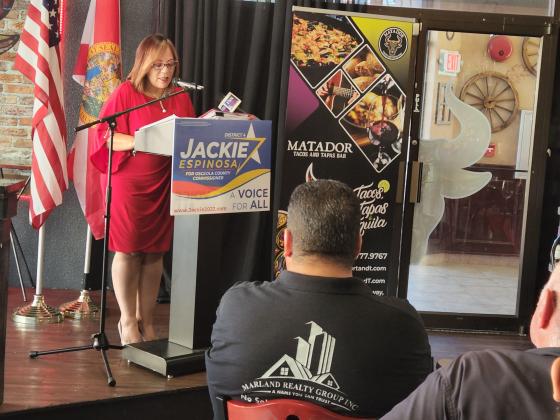 Jackie Espinosa shares the details of her lawsuit regarding the Aug. 23 Osceola County Commission district 4 election results. PHOTO/KEN JACKSON