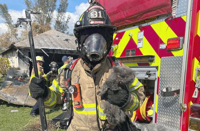 The St. Cloud Fire Rescue Department helped extinguish a fire in Cape Coral Monday at a cat foster, part of its assistance in Hurricane Ian-torn Lee County. PHOTO/CITY OF ST. CLOUD
