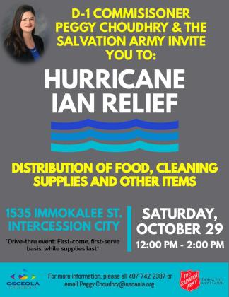 Ian aftermath food and supply giveaway Saturday in Intercession City