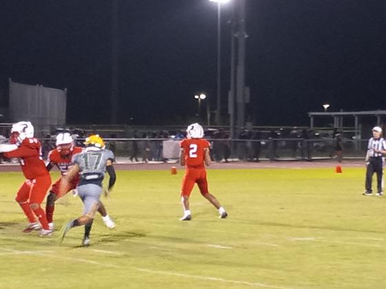 De’Kwan Bradley (2) threw for four touchdowns and ran for a fifth as Poinciana defeated Liberty 56-0 for their first win ever in the Battle of the Boulevard.