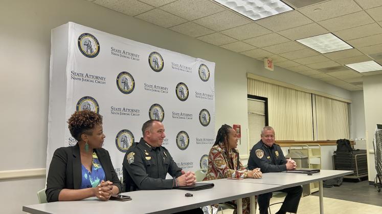 State Attorney Worrell’s Town Hall Meeting’s panel included Kissimmee and St. Cloud Police Chiefs Jeff O’Dell and Douglas Goerke, who answered community questions and concerns Thursday. PHOTO/CHRIS MILLER