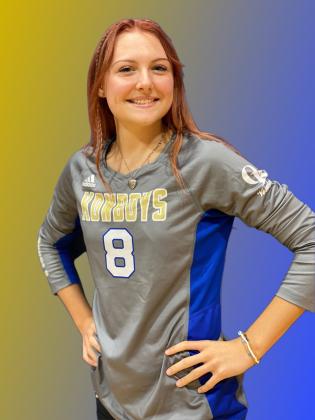 Osceola freshman Cate Palmi (9) and junior Alex Liggeri (8) are the Osceola News Gazette’s Co-Players of the Year. The duo led Osceola (26-5) to a regional championship and a Class 7A state semifinal appearance. PHOTOS/JOSH PALMI, OSCEOLA HIGH