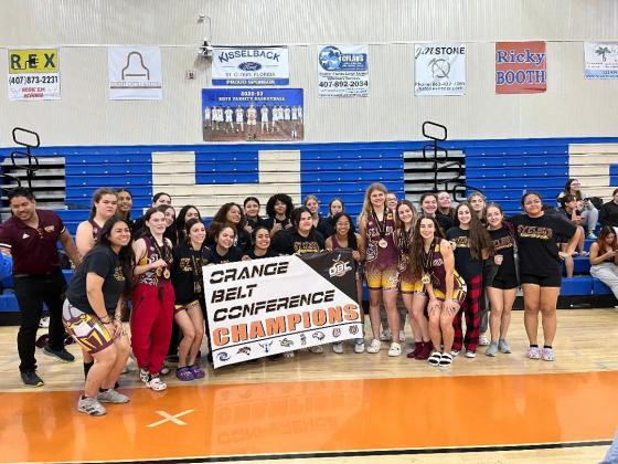 Champions again!  St. Cloud girls weight lifting team repeated as Orange Belt Conference champions in both the traditional (bench and clean-and-jerk) and Olympic (snatch and clean-and-jerk) at the OBC championships Friday. PHOTO/ST. CLOUD HIGH SCHOOL