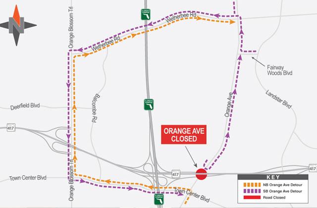 Using Orange Avenue overnight this week to get to Orlando? Use Orange Blossom Trail as an alternative after 7 p.m. GRAPHIC/CFX