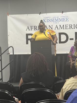 Vera Wilkerson, Communications Director for the NAACP, recited Amanda Goodman’s, “The Hill We Climb” at Saturday’s African American Read-In in Kissimmee.