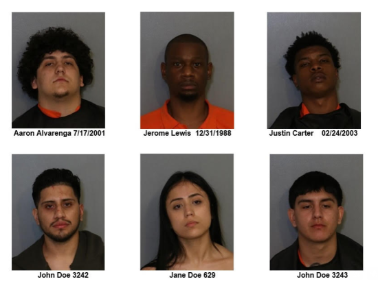 Six people were arrested Wednesday in connection with stealing a BMW, then trying to steal it back. PHOTO/SHERIFF'S OFFICE