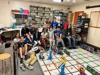 The Neptune Middle School robotics team puts “Bounty Hunter” and its other robots through their paces last week before heading to Iowa for the U.S Open Robotics Competition.PHOTO/MING HENRY