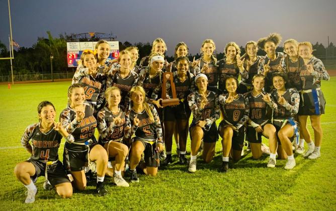 The Harmony Longhorns are district flag football champions for the 10th time in school history. PHOTO/KATIE WHITT WILLIAMS