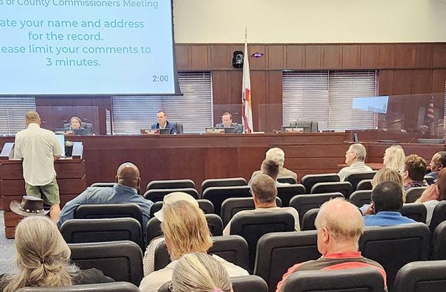 About three dozen residents in the Pleasant Hill-Reaves Road area came out to Monday’s County Commission meeting, and all opposed a plan for a green energy facility that would include hydrogen operations. PHOTO/KEN JACKSON