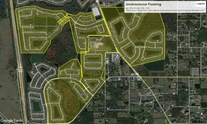 Toho Water Authority will be flushing water lines south of the city of St. Cloud in order to improve water quality.mas