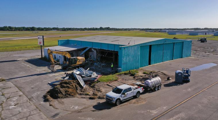 The city of Kissimmee is demolishing an out-of-date hangar in order to provide a $5.8 million taxiway expansion at Kissimmee Gateway Airport. PHOTO/CITY OF KISSIMMEE