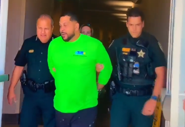 Jorge Aponte Gonzalez, 41, was arrested Wednesday for his role in reportedly attacking a high school baseball game umpire on April 18 at Liberty High School. PHOTO/OSCEOLA CO. SHERIFF'S OFFICE
