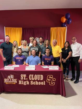 St. Cloud Bulldogs football players Joseph Clukey, Noah Carr and Mason Green head to Missouri Valley College this fall as a packaged set. PHOTO/J. DANIEL PEARSON