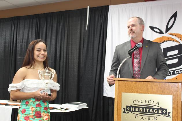 County Female Athlete of the Year Kealoni Vega receives her award. PHOTO/KEN JACKSON