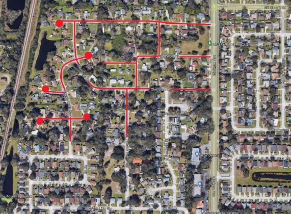 A group of residential streets near Michigan Avenue will be resurfaced through the end of the week. GRAPHIC/OSCEOLA COUNTY